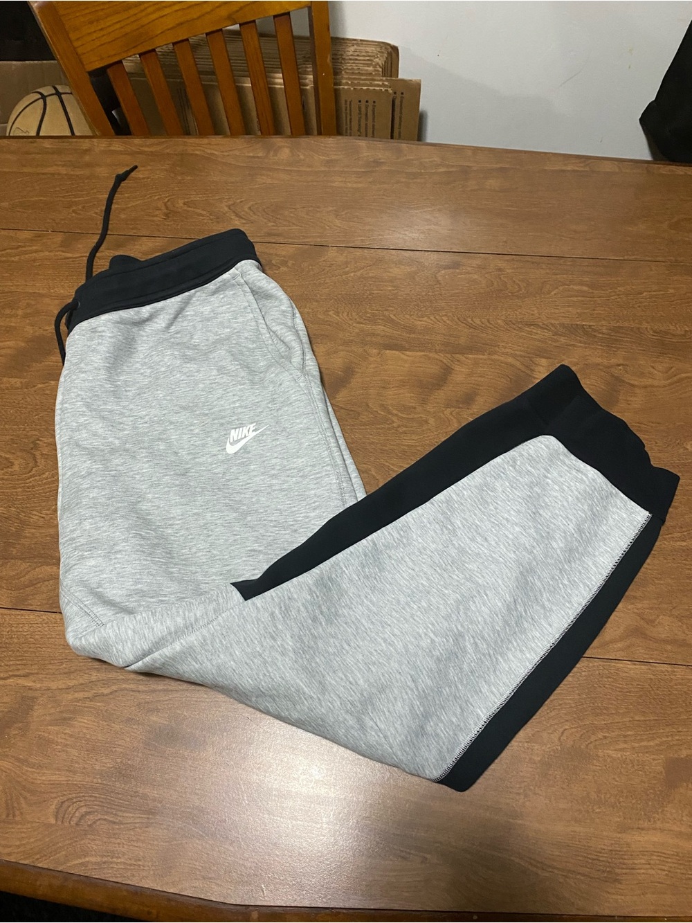 Nike Tech Grey and Black Men's Fleece Joggers
